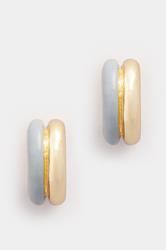 Gold Tone Double Hoop Earrings | Yours Clothing 3