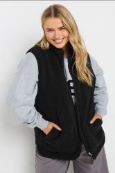 YOURS Plus Size Black Teddy Borg Gilet | Yours Clothing 3