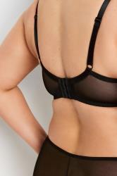 YOURS Plus Size Black & Pink Lace Detail Mesh Padded Bra | Yours Clothing 8