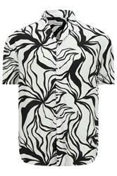 JACK & JONES Big & Tall Black & White Abstract Print Resort Shirt 2