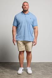 BadRhino Big & Tall Light Blue Jacquard Polo Shirt | BadRhnio 1