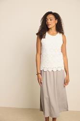 M&Co Ivory White Crochet Cotton Vest Top | M&Co 3