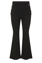 STAR Black Button Detail Flared Trousers | StarByJM 5