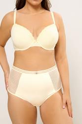 YOURS Plus Size Yellow Dobby Lace Full Brief | Yours Clothing 3