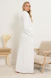 LTS Tall White Luxury Soft Fleece Maxi Dressing Gown | Long Tall Sally 2