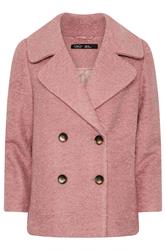 M&Co Petite Pink Double Breasted Boucle Jacket | M&Co 5