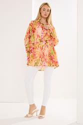 STAR Orange Floral Pleated Shirt | StarByJM 1
