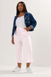 YOURS Plus Size Light Pink Wide Leg Linen Culottes | Yours Clothing 1