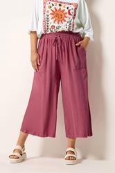 YOURS Plus Size Red Chambray Culottes | Yours Clothing 3