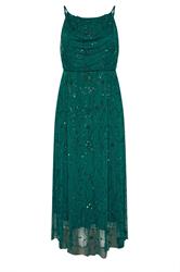 LUXE Curve Emerald Green Floral Hand Embellished Maxi Dress