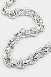 Silver Tone Linked Chain Necklace | Yours Clothing 2