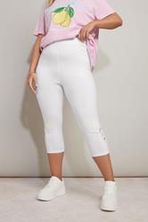 Plus Size White Lace Cropped Leggings | Yours Clothing 1