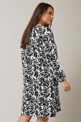 EVANS Plus Size Black Floral Print Crinkle Midi Dress | Evans 4