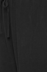 LTS Tall Black Wide Leg Cropped Linen Trousers 6