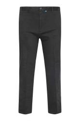 D555 Big & Tall Black Extendable Waist Stretch Chinos | BadRhino 5