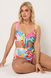 YOURS Plus Size Pink Mixed Tropical Wired Bikini Top | Yours Clothing 2