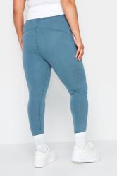 BUMP IT UP MATERNITY Plus Size Blue Acid Wash Leggings | Yours Clothing 2