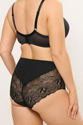 YOURS Plus Size Black Microfibre Lace Full Briefs | Yours Clothing 2