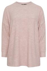 YOURS Plus Size Light Pink Soft Touch Jumper | Yours Clothing 5