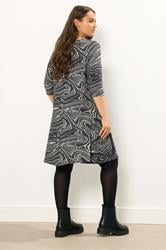 YOURS Plus Size Grey Abstract Soft Touch Pocket Dress | Yours Clothing 2