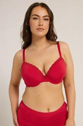 YOURSET 3 PACK Plus Size Red & Purple Lace Trim Padded Bras | Yours Clothing 2
