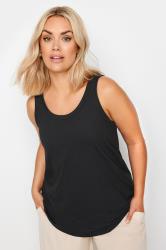 Plus Size Black Vest Top | Yours Clothing 3