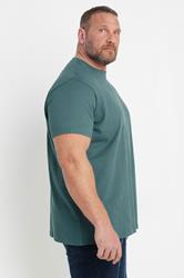 BadRhino Big & Tall Green Seersucker Textured T-Shirt | BadRhino 2