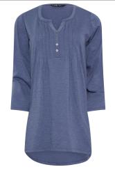 LTS Tall 2 PACK Blush Pink & Blue Cotton Henley Tops | Long Tall Sally 9