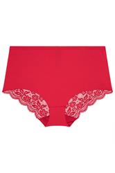 YOURSET 3 PACK Plus Size Red Lace Back High Waisted Knickers | Yours Curve 8