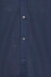 BadRhino Navy Blue Long Sleeve Linen Shirt | BadRhino 2