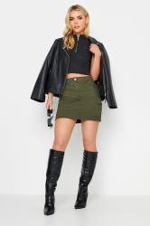 PixieGirl Petite Womens Khaki Green Cargo Mini Skirt | PixieGirl 1