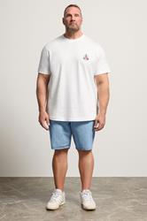 JACK & JONES Big & Tall White Crew Neck Back Graphic Tee | BadRhino 1