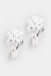 Silver Tone Knot Hoop Earrings | Yours Clothing 3