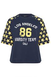 LIMITED COLLECTION Plus Size Navy Blue '86' Star Print T-Shirt | Yours Clothing 5