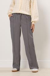 LTS Tall Grey Tie Waistband Wide Leg Trousers | Long Tall Sally 1