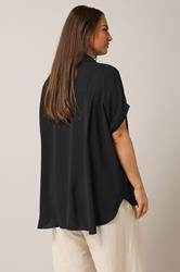 EVANS Plus Size Black Grown-On Sleeve Blouse | Evans 2