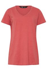 LTS Tall 2 PACK Coral Orange & Khaki Green Stripe Cotton T-Shirts | Long Tall Sally 9