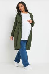 BUMP IT UP MATERNITY Plus Size Green Lightweight Parka Jacket | Yours Clothing 6