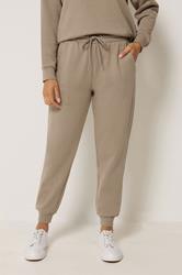 M&Co Petite Mocha Brown Cuffed Joggers | M&Co 1