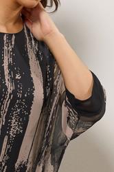 EVANS Plus Size Black & Brown Smudge Print Cape Top | Evans 5