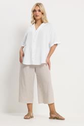 YOURS Plus Size White Linen Shirt | Yours Clothing 1