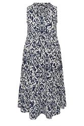 EVANS Plus Size Navy Blue Ikat Tie Neck Maxi Dress | Evans  5