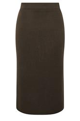 LIMITED COLLECTION Curve Chocolate Brown Knitted Skirt