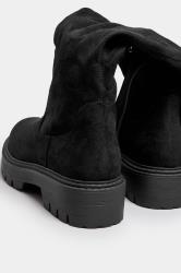 Black Faux Suede Knee High Boots In Extra Wide EEE Fit | Yours Clothing  5