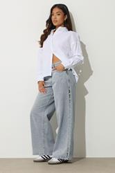 PixieGirl Petite Women's Light Blue Non-Stretch Pearl Detail Jeans | PixieGirl 3