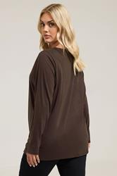 YOURS Plus Size 3 PACK Chocolate Brown Core T-Shirt Essentials Set | Yours Clothing 7
