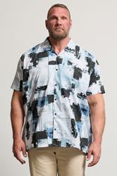 BadRhino Big & Tall Black & Blue Distressed Peached Short Sleeve Shirt | BadRhino 3
