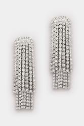 Silver Tone Diamante Drop Earrings | Yours Clothing 3