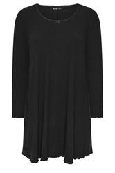 YOURS Curve Black Ribbed Tunic Mini Dress