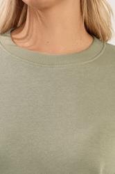 YOURS Plus Size Light Khaki Green Sweatshirt  | Yours Clothing 5
